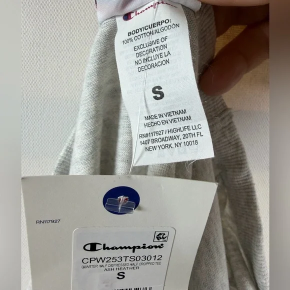 Champion Women's Short Sleeve Cropped T-Shirt - Gray S - Picture 6 of 7